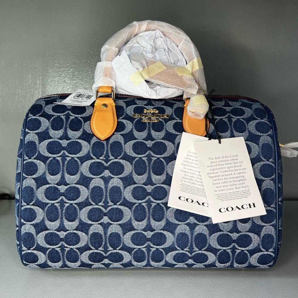 Coach Rowan Large Satchel Bag In Signature Canvas - Picture 9 of 15